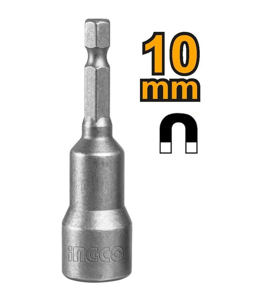 Магнитная торцевая головка для шуруповерта INGCO AMN1031.1 1/4&quot; 10х65мм 1 шт.