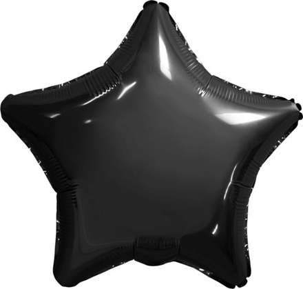 Шар (19''/48 см) Звезда, Черный, 1 шт. З55