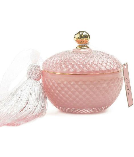 Букет пионов, круглая розовая свеча Арт-деко с кисточкой, Cote Noire