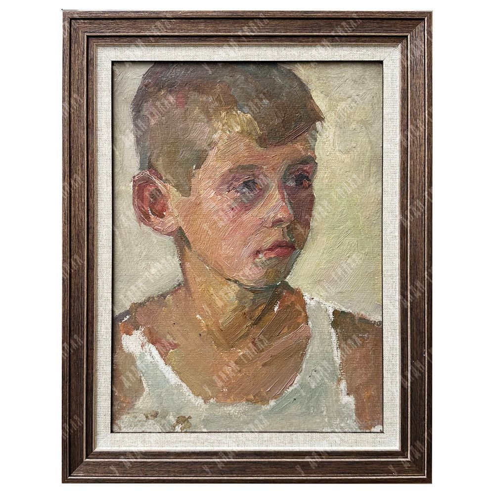 Динес Ю. С. Этюд зимний. Крыши. Саратов. Холст, масло. 1942