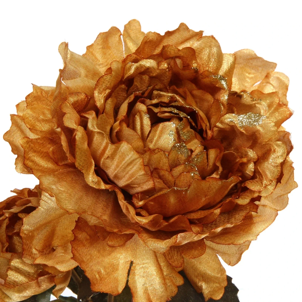 Искусственные цветы «FLOWERS GLAMOUR» 60см Пионы 2 цветка золотые