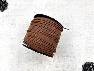 Шнур замшевый, ш. 3 мм, тёмно-коричневый