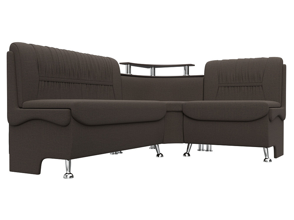 Диван кухонный угловой Сидней правый угол, Амур 05 коричневый, Рогожка, 125901