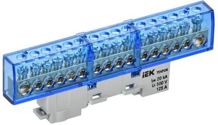 Шина нулевая N изол. на универс. держ. 8х12-16-С TEKFOR IEK TF-NN20-16-KL-K07