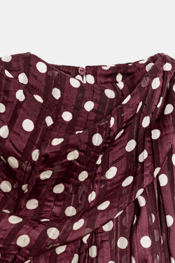 ZARA БЛУЗА В ГОРОШЕК, ЭКРЮ/ГРАНАТОВЫЙ