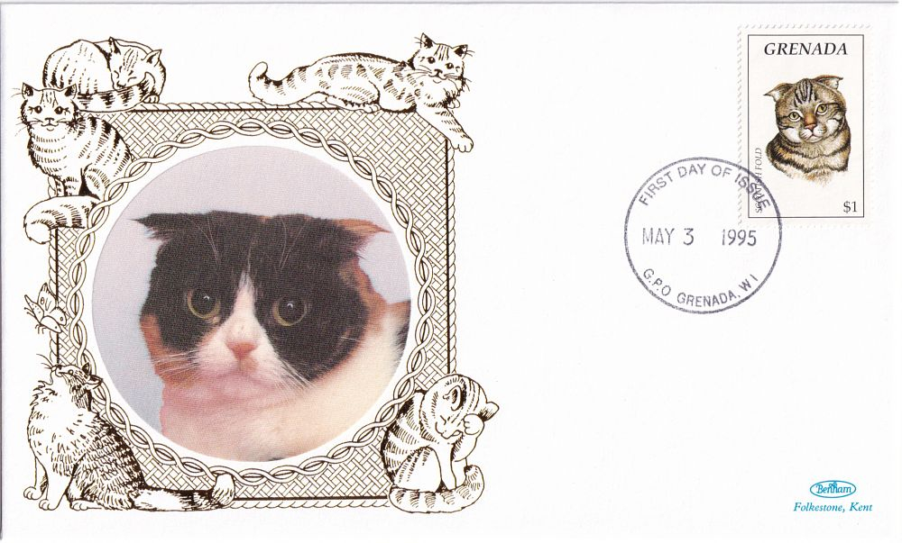 Конверт Первого дня Гренады от 3 мая 1995 года с маркой и спецгашением