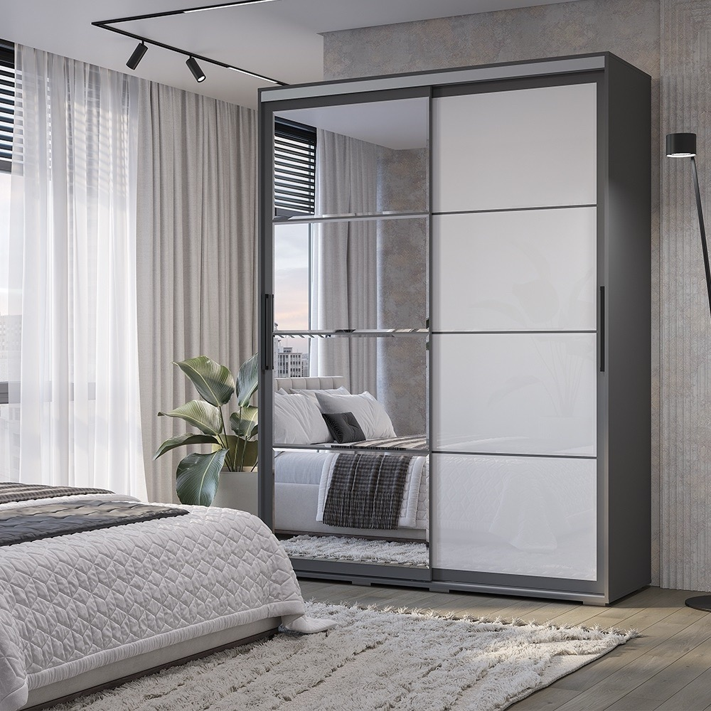 Шкаф-купе Крафт-6 1 ШКК-06 графит 1,6 м