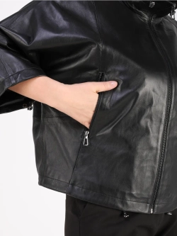 Кожаная куртка демисезонная натуральная оверсайз