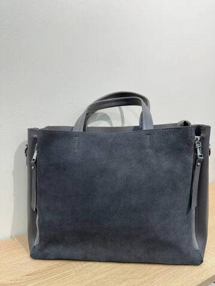 Сумка из натуральной замши и эко кожи