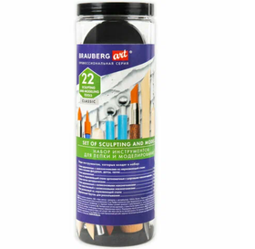 Набор инструментов для лепки и моделирования, 22 шт. в пластиковой тубе, BRAUBERG ART CLASSIC, 271174