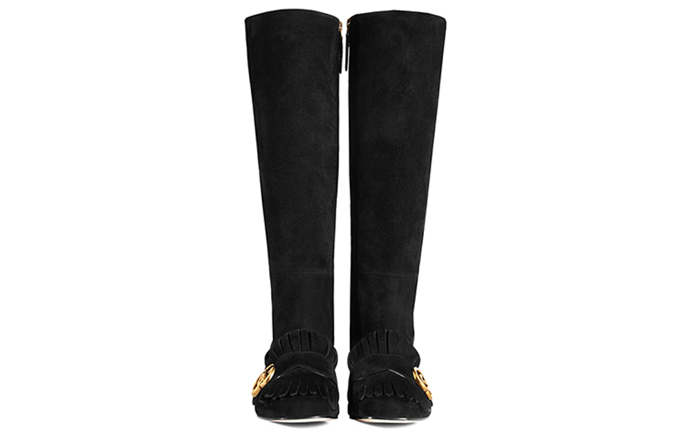 GUCCI Leather Knee high Boots Women"s Black