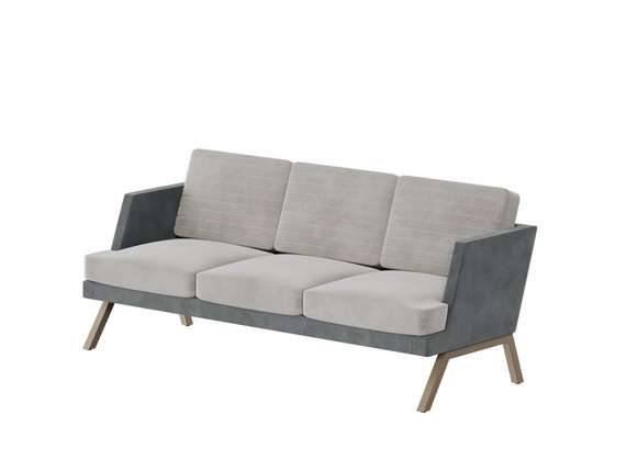 Алдо Диван трёхместный ALD-03L Storm 022/Storm 017/Металл Капучино 2010*875*890