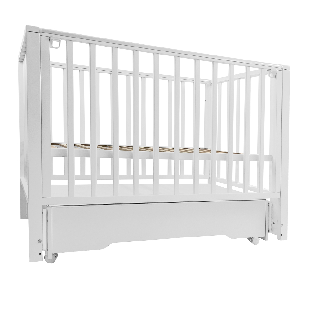 Детская кроватка Sweet Baby с маятником и ящиком Vittoria белая