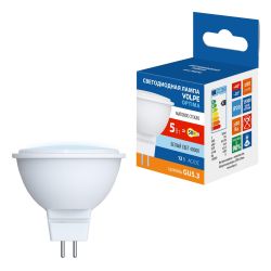LED-MR16-5W-4000K-GU5.3-FR-SLS Лампа светодиодная. Форма JCDR. матовая. Белый свет 4000K. ТМ Volpe