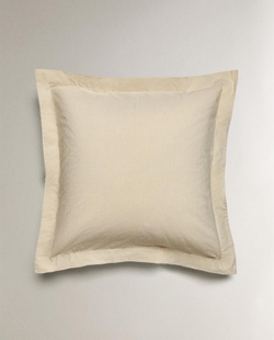 ZARA HOME ХЛОПКОВАЯ НАВОЛОЧКА В ПОЛОСКУ, БЕЖЕВЫЙ