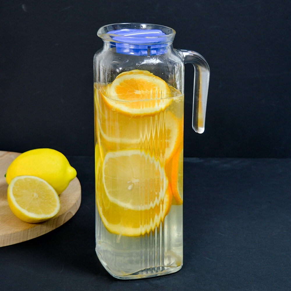 Графин 1,3л "Frigo" с голубой крышкой, без коробки