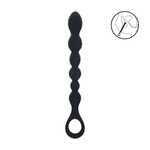Черная силиконовая цепочка Beaded Snake Silicone Anal Probe with Loop - 26 см. (Цвет: черный)