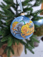 Шар стеклянный "Тройка", ручная роспись