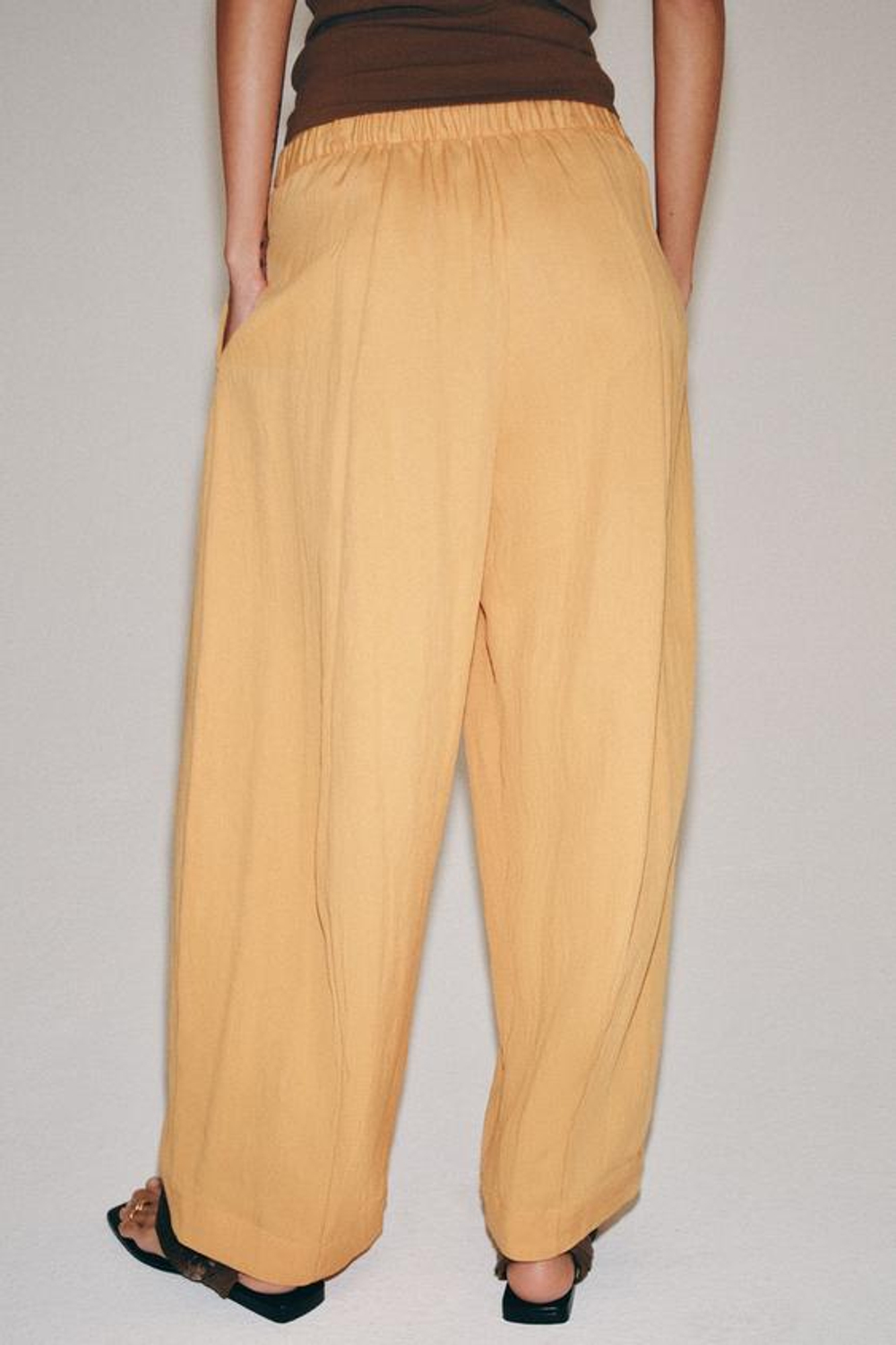 ZARA БРЮКИ BARREL — ZW COLLECTION, ПЕРСИКОВЫЙ