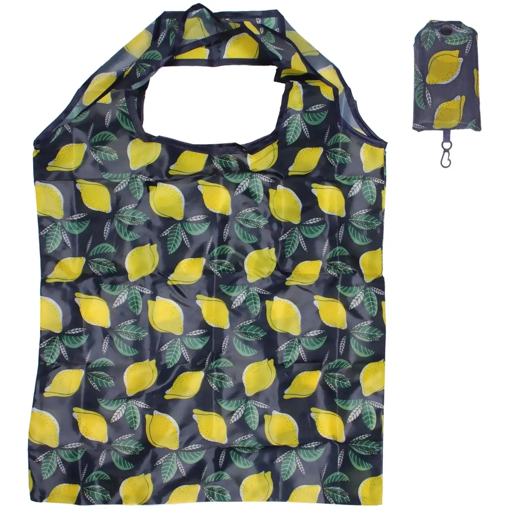 Сумка - шоппер с карабином «ИДЕЯДОМА», принт лимоны, 60*38см/нагрузка до 10кг (инд. пакет истикер)БРЦЕК-00610