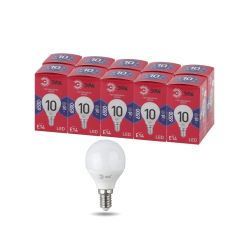 Лампочка светодиодная ЭРА RED LINE LED P45-10W-865-E14 R E14 / Е14 10Вт шар холодный дневной свет | Лампы cветодиодные Шар (G/P)