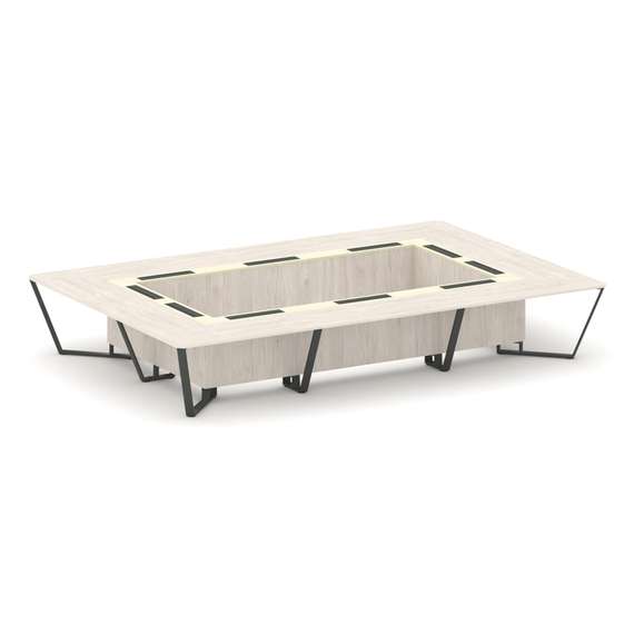 Steel Meet Стол переговорный прямоугольный KMK-PR.B.SP-20K Денвер Светлый/Ваниль Глянец/Металл Антра