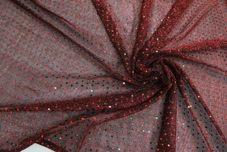 Трикотаж с пайетками бордовый