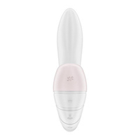 Белый вибратор 16,9см с вакуумным стимулятором Satisfyer Supernova