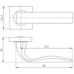 Ручка раздельная K.JK51.EVO (EVO JK) CP-8 хром