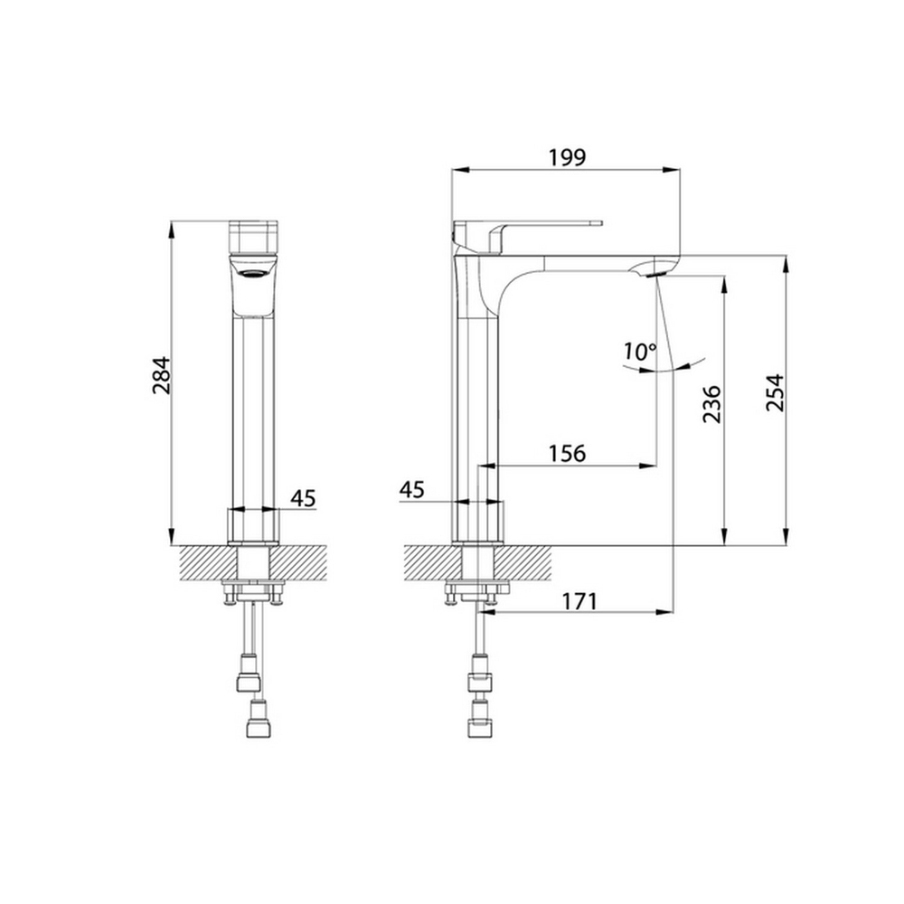 Смеситель для раковины 35к IDDIS SLIBL01i01 "Slide" литой, высокий, ЧЕРНЫЙ матовый