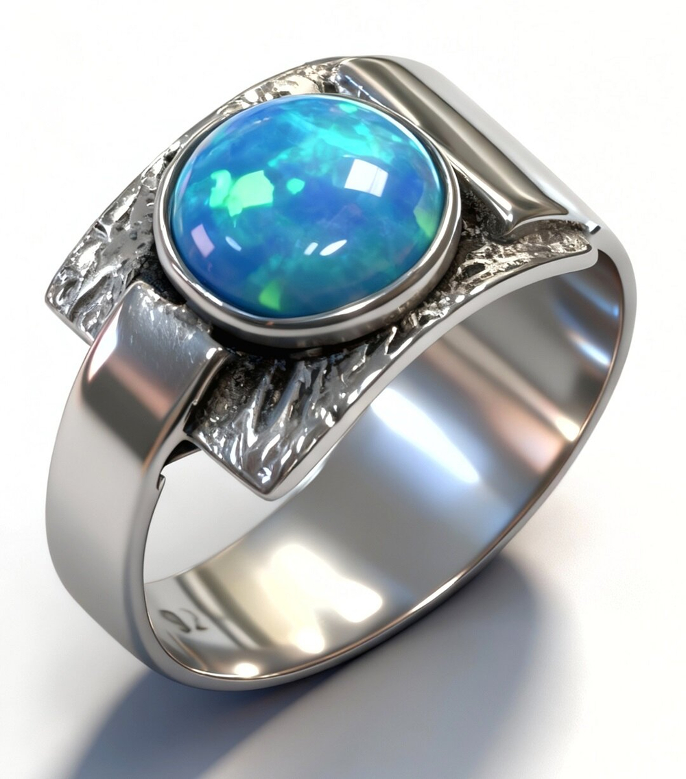 Ювелирное кольцо из серебра 925 пробы,вставка опал.Размер18