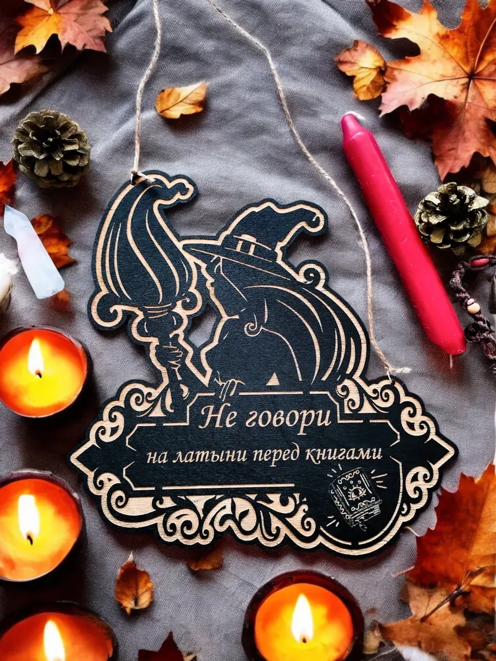 Табличка "Не говори", смешной ведьмин декор на дверь
