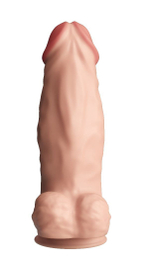 Телесный перезаряжаемый вибратор-гигант на присоске - 34 см. (Цвет: телесный)