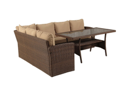 Обеденная группа плетеной мебели Албания «Albania» с подушками Шоколад