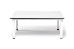 "Канны" журнальный столик из HPL 90х60, H40, каркас белый, цвет столешницы "молочный"