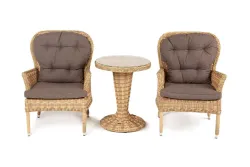 "Алиса" кофейный комплект из искусственного ротанга, цвет соломенный