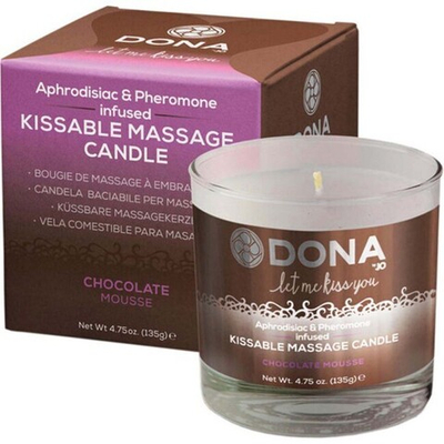 Массажная свеча для оральных ласк Dona Kissable Massage Candle Chocolate Mousse (Цвет: белый)