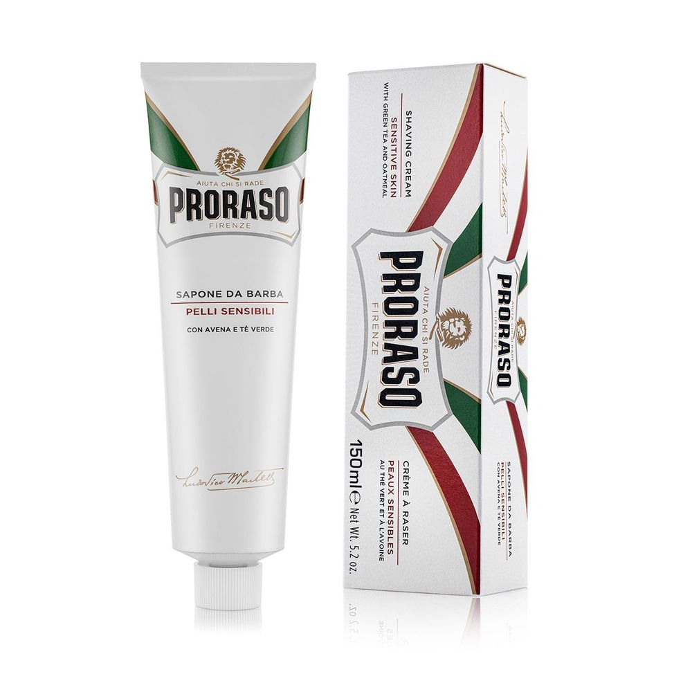 Proraso Крем для бритья чувст кожи с зеленым чаем и овсом, 150 мл