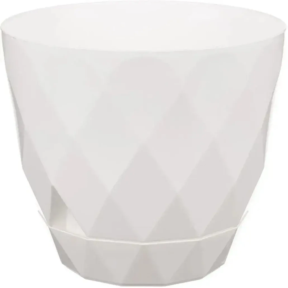 Горшок для цветов Laurel D145 мм, 1.3 л с поддоном (белый)