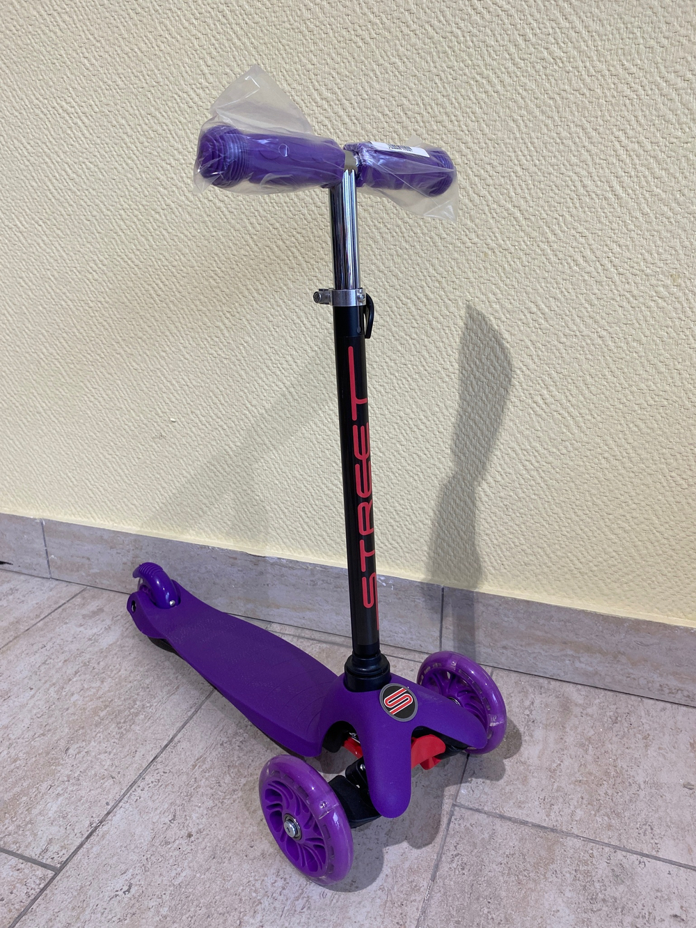 RR1-2/Самокат трехкол. колеса: d110 мм.d76 мм. раз.пл: 51*11 см, Фиолетовый