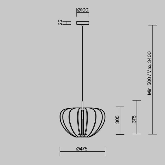 Подвесной светильник Maytoni Modern Cambio MOD398PL-01S