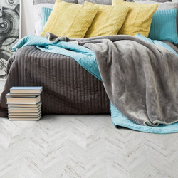 Пробковый пол Chevron White