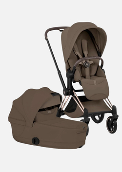 Cybex Priam 5 Style, в цвете Coconut Brown (шасси Matt Black) + автокресло Cybex Cloud T Plus