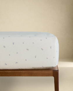 Простыня на резинке Zara Home, хлопок 100%, с растительным принтом, 1661/900