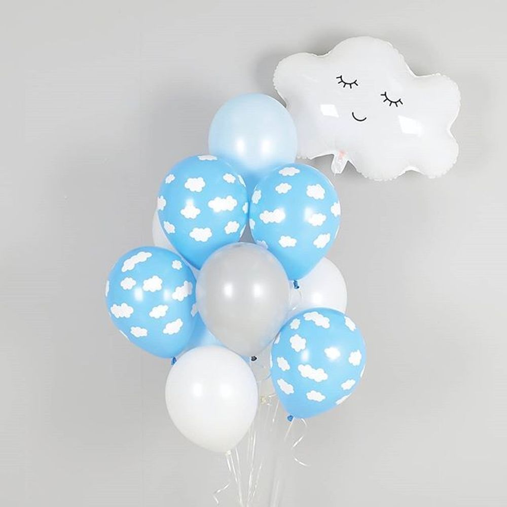 Шар (27''/69 см) Фигура, Облако, Белый, 1 шт.