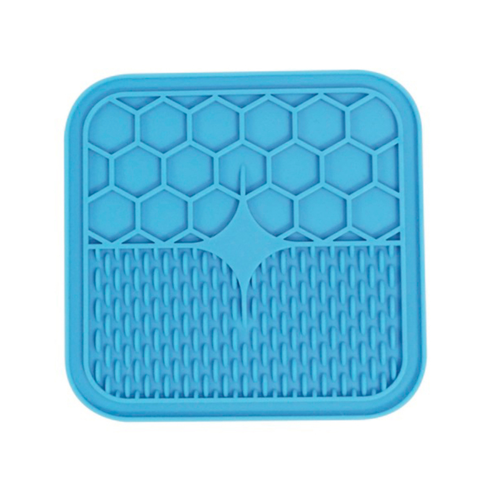 Лизательный коврик M-PETS, размер S, (15x15x1 см), голубой для кошек и собак