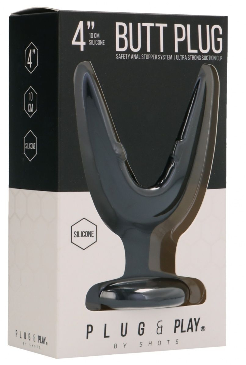 Черная анальная пробка-эспандер Split 1 - 10 см. (Цвет: черный)