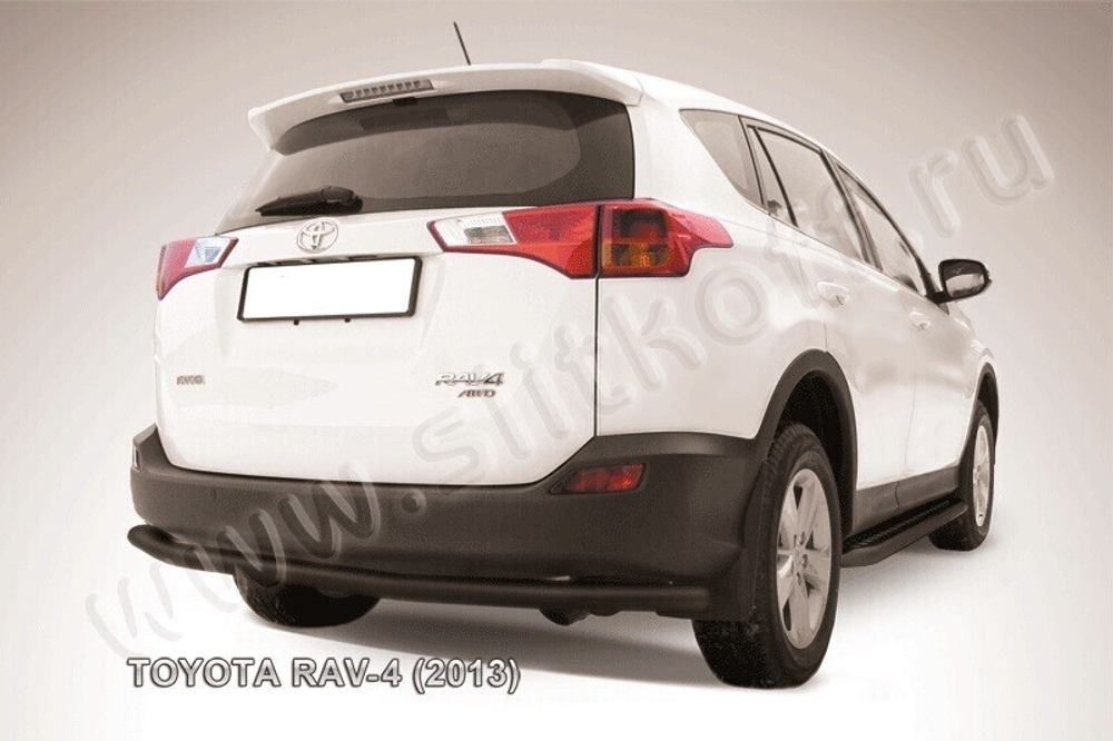 Защита заднего бампера Toyota Rav-4 (2012-2015) d57 длинная черная