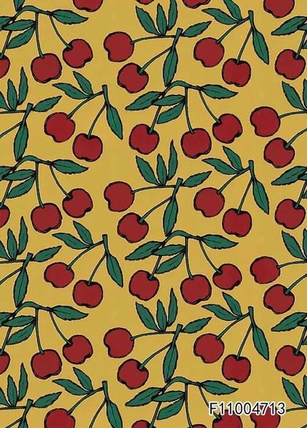 В ПУТИ, ВИШЕНКИ НА ОХРОВОМ - 100% хлопок 1