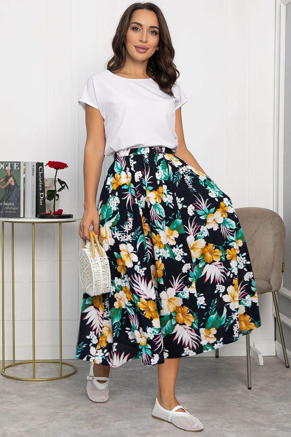 Юбка Льюис (цветы) Ю14022-10М LT Collection